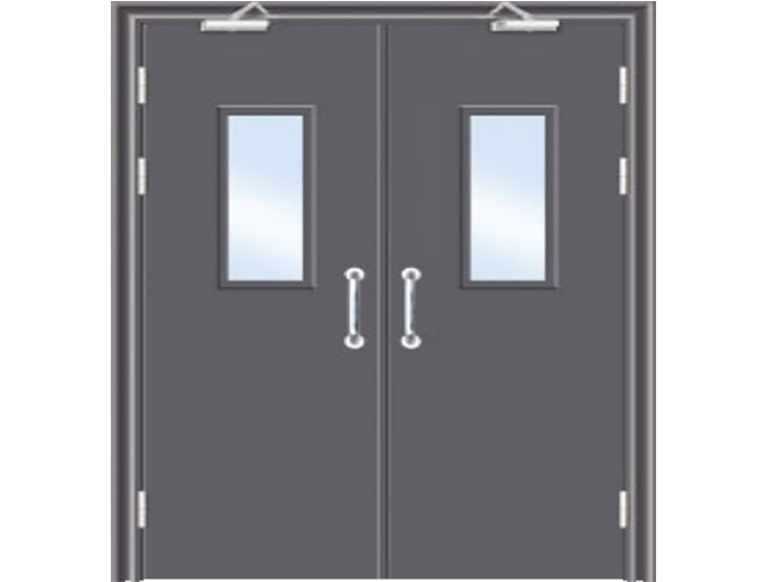 带玻钢质防火双开门