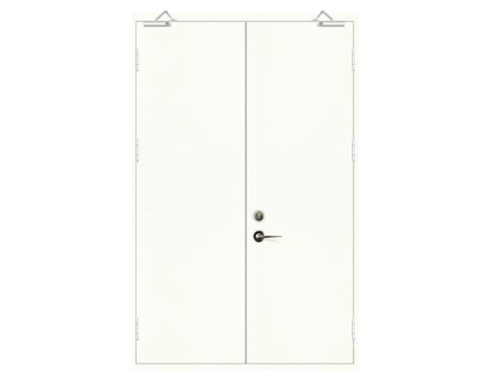 钢木质防火双开门(驼白)