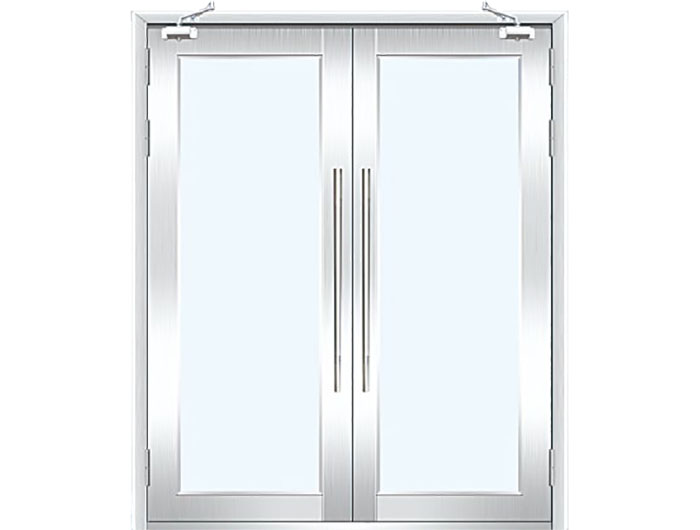 不锈钢玻璃防火双开门